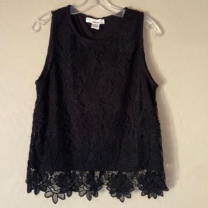Sans souci, XL, black crochet tank top